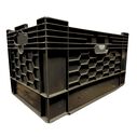 6 Gallon Heavy-Duty Black Milk Crates with Lid for Storage, Organization, 17.75" x 10" x 10.5" image number 0