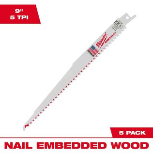9" 5 TPI SAWZALL&reg; Blades, 5 Pack