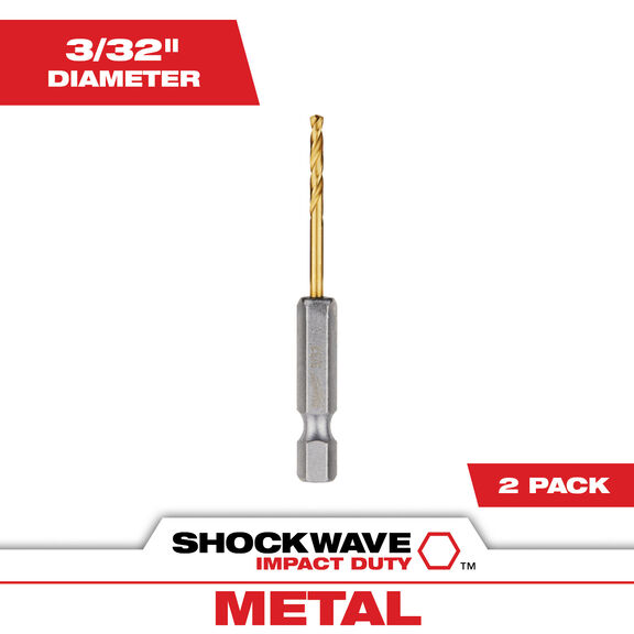 3/32" SHOCKWAVE Impact Duty RED HELIX Titanium Drill Bit image number 0