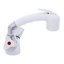 Trinidad Head/Shower Combo Faucet Small Arctic White Sprayer No Hook, 6' Stainless Steel Hose Chrome/Arctic White image number 2
