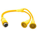 Adapter, Marine Adapter, Molded "Y", 2) 30A 125V Locking Female L5-30R to 50A 125/250V Locking Male, 4-Pole 4- Wire Grounding, Yellow image number 0