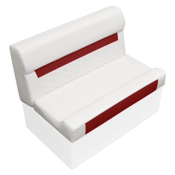 Wise DLX100-1906 DLX Series 37" Pontoon Bench Seat Cushion Set - White / Crimson Red image number 0