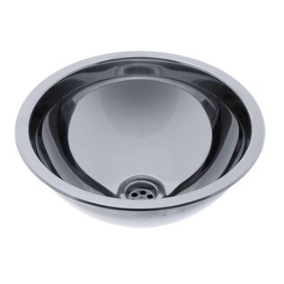 HalfSphere Sink Ultra-Mirror Finish, 304 Stainless Steel, 1-1/2" Drain, SoundKOTE