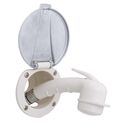 Recessed Shower Warm White Cup with Stainless Steel Lid, Small Warm White Sprayer, 6' Stainless Steel Hose image number 1