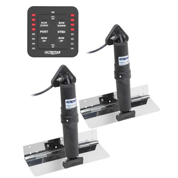 Stainless Steel Electric Trim Tab Kit, SLC-11 Manual LED Control, 4LX12W Tab image number 1