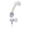 Trinidad 2H External Shower Mixer Small Warm White Sprayer, 6' White Rubber Hose Chrome/Warm White image number 1