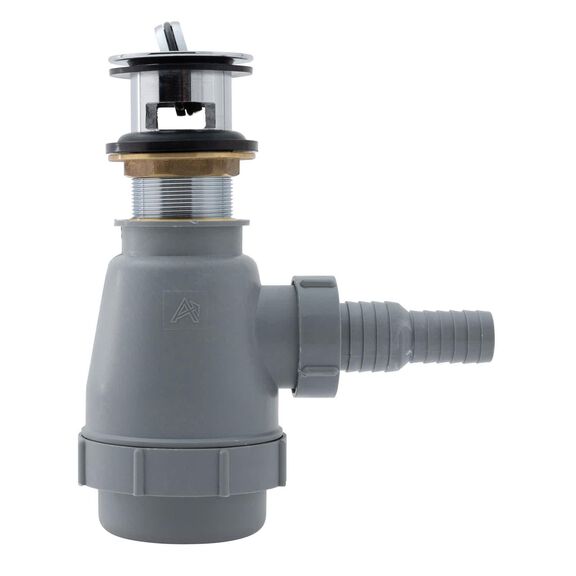 1-1/2" Drain, Flip Trap Sink Drain with Overflow, 3/4" & 1" Hose Barb Chrome image number 1