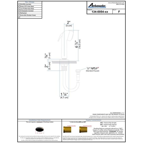 Deck-Mount Sprayer Large Warm White Sprayer No Hook, 6' White Rubber Hose, Ultra-Low Profile Holder image number 3