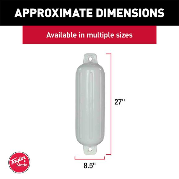 20" X 5.5" Storm Gard Boat Fender, White image number 2