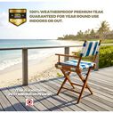 Premium Grade Teak Newport Folding Director's Chair with Cabana Regatta Sunbrella&reg; Fabric Seat Cushions image number 2