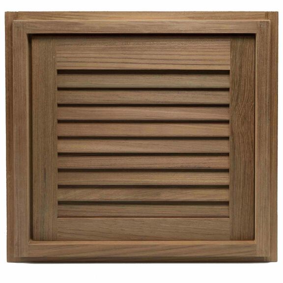 Right Hand Teak Louvered Door & Frame, 15" x 15" image number 3