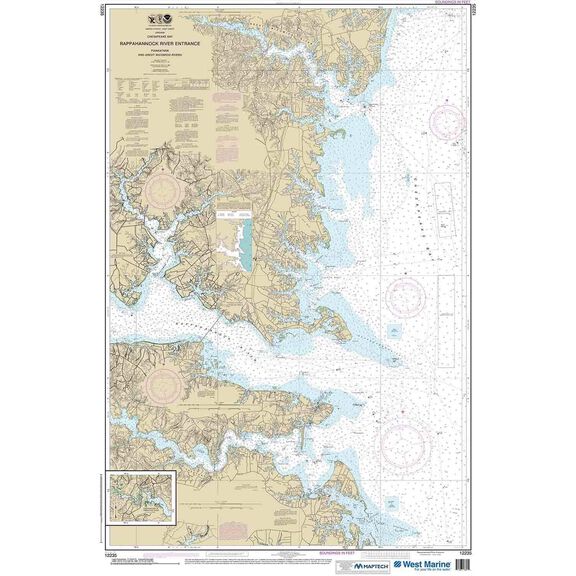 Maptech&reg; NOAA Recreational Waterproof Chart-Chesapeake Bay Rappahannock River Entrance, Piankatank and Great Wicomico Rivers, 12235 image number 0