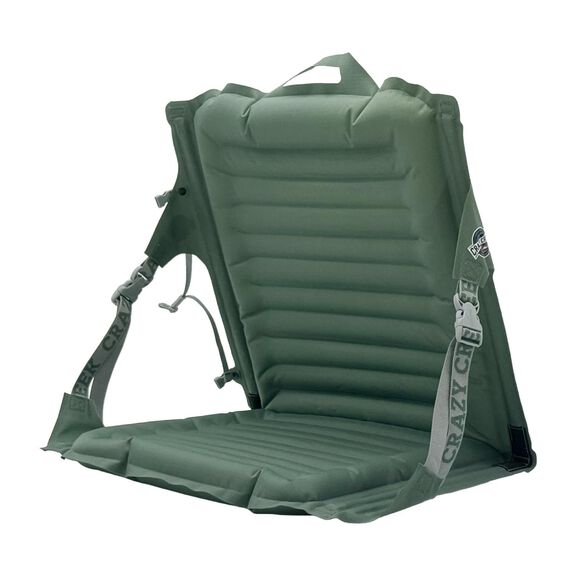 Crazy Creek Inflatable AirCliner Original Chair for Camping, Backpacking, Beaches, Comfort on All Terrains, Adjustable Straps, Compact Design, Dual Purpose, Chair and Pad in one, Spruce Green image number 1