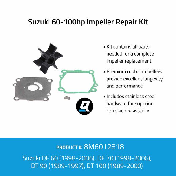 Quicksilver 8M6012818 Impeller Repair Kit - Suzuki 60-100hp image number 1