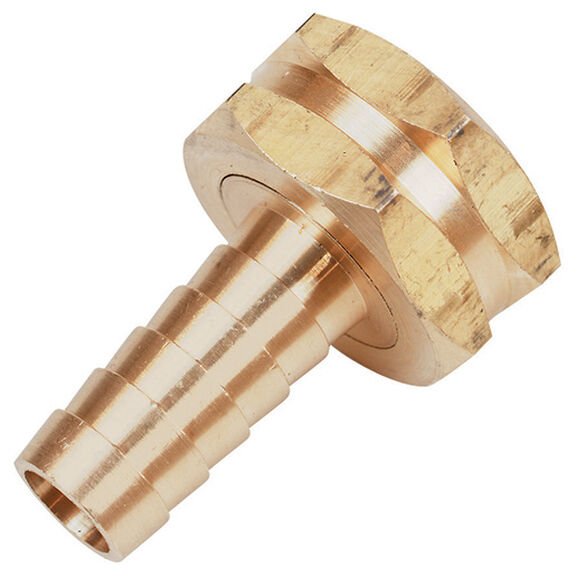 Brass 3/4" Female Garden Hose Thread to 1/2" Hose Barb Adapter image number 0