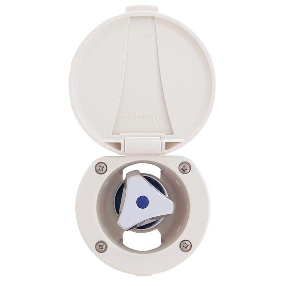 Trinidad Recessed Control Valve Cold Only, Warm White Cup & Lid, Chrome Trinidad Handle image number 1
