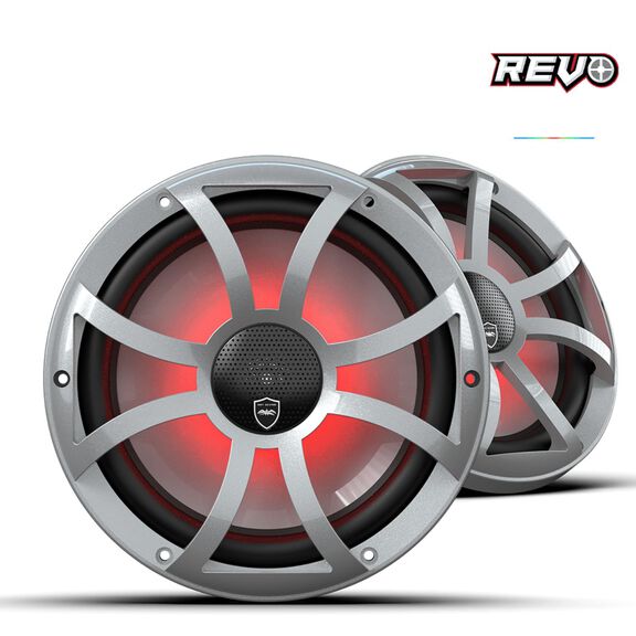 Wet Sounds REVO CX-10 XS-S S2 10-inch High Output Component Style Coaxial Speakers with XS-Silver RGB Grilles image number 0