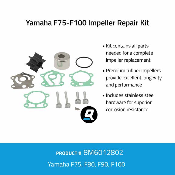 Quicksilver 8M6012802 Impeller Repair Kit - Yamaha F75-F100 image number 1