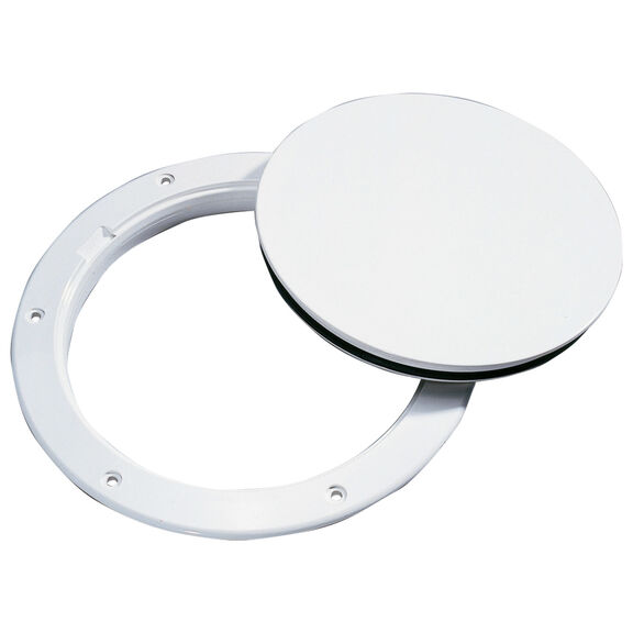 Pry Out 6" Deck Plate Smooth White image number 0