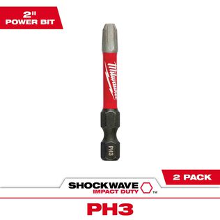SHOCKWAVE&trade; 2" PH3 Impact Bit, 2 Pack