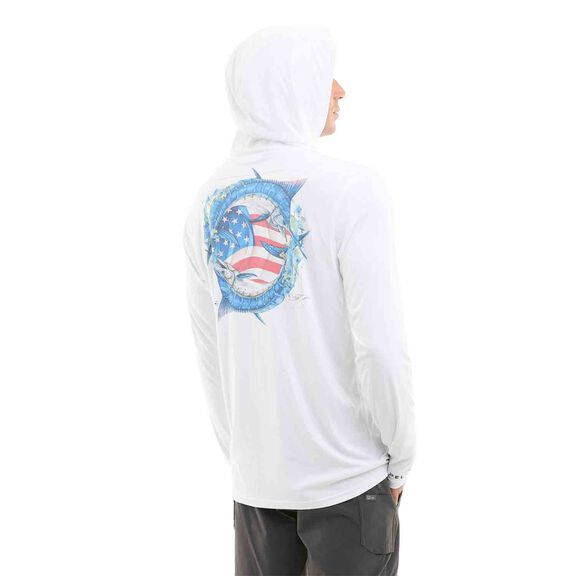 Men's Vaportek Goione American Marlin Hooded Shirt image number 0