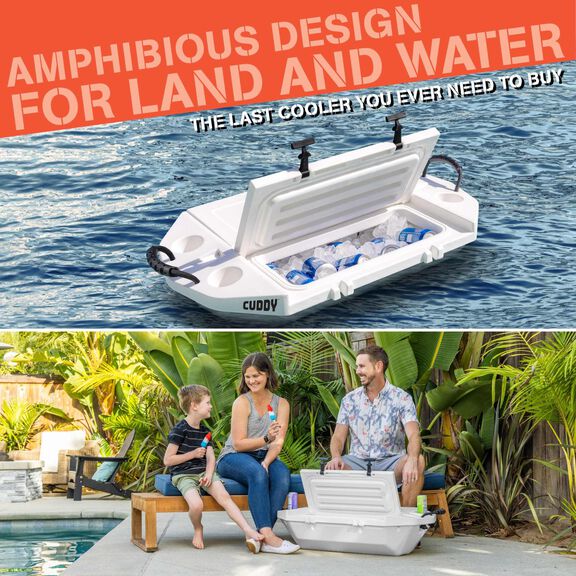 40qt. Cuddy Floating Cooler and Dry Storage Vessel, Amphibious Hard Shell Design image number 3