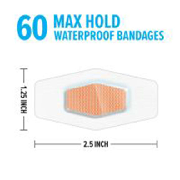 Nexcare Max Hold Waterproof Bandages, 1.25" x 2.5", 60ct, 24 Packs per Case image number 2