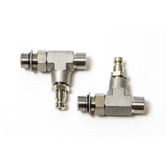 Dometic SeaStar HF6001 ORB Hose Fittings Kit, Vertical Bleeder Tee (2-Pack) image number 0