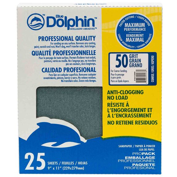 Pro Grade Sandpaper Sheets, 50 Grit, 25-Pack image number 0