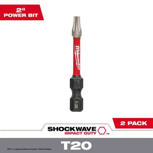 SHOCKWAVE&trade; 2" Impact Torx&reg; T20 Power Bits, 2 Pack
