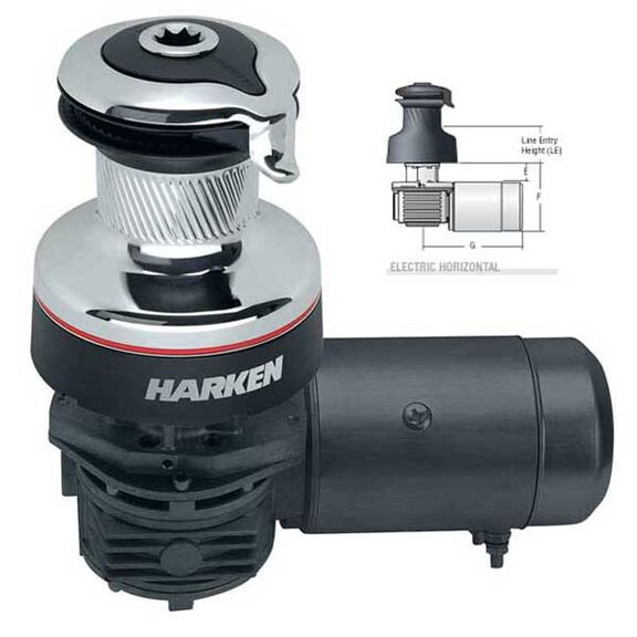 #40 Two-Speed Chrome Horizontal Electric Radial Self-Tailing Winch image number 0