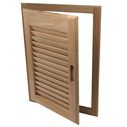 Right Hand Teak Louvered Door & Frame, 15" x 20" image number 0