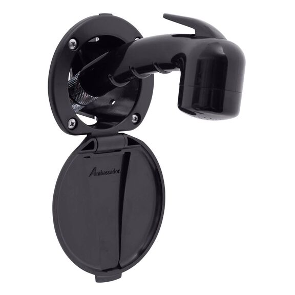 Recessed Shower Black Cup & Lid, Small Black Sprayer No Hook, 6' Stainless Steel Hose image number 0
