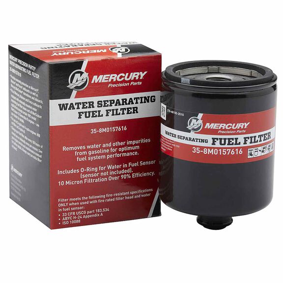 Mercury Water Separating Fuel Filter 8M0157616 for Select Mercury L6 and V10 Verado Outboards image number 0