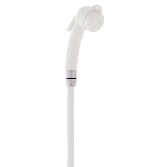 Recessed Shower- Arctic White Cup & Lid, Small Arctic White Sprayer, 6' White Rubber Hose image number 4