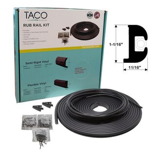 Flexible Rub Rail Kit, Black with White Insert, 50'