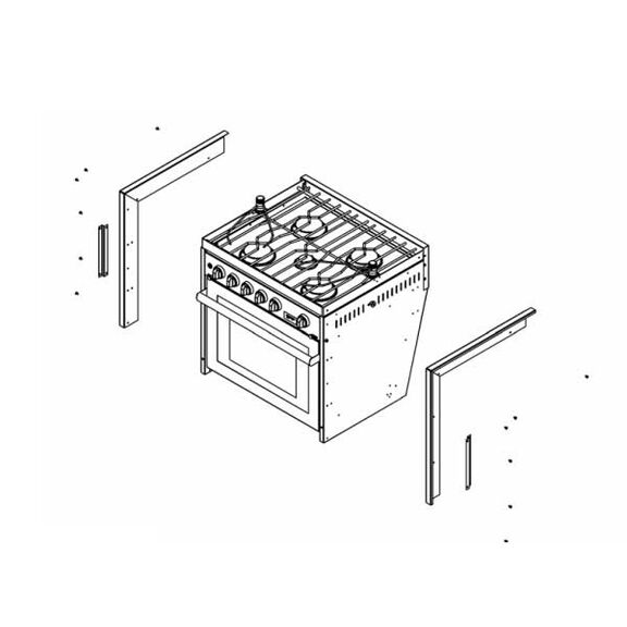Three- & Four-Burner Gimbaled Propane Range Trim Kit image number 0