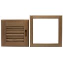 Right Hand Teak Louvered Door & Frame, 12" x 12" image number 2