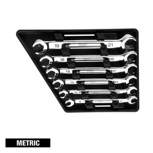 Double End Flare Nut Wrench Set - Metric, 6 Piece