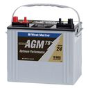 Group 24 Dual Purpose Marine AGM Battery, 79 Amp Hours, 525 Cold Cranking Amps, 800 Marine Cranking Amps, 135 Reserve Minutes image number 0