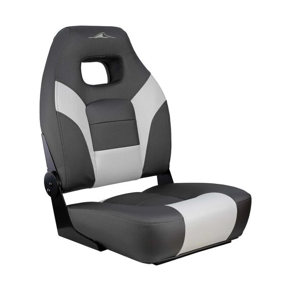 Folding Seat with Open Hole Back Rest, Charcoal/White image number 0