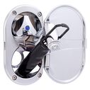 Trinidad Transom Shower Cold Only, Chrome Cup & Lid, Hammer-Head Black Sprayer, 6' Black Rubber Hose, Chrome Trinidad Handle image number 2