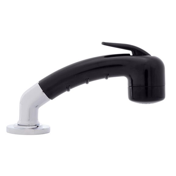 Deck-Mount Sprayer Small Black Sprayer No Hook w/Elbow, 6' Stainless Steel Hose, Low Profile Holder image number 2