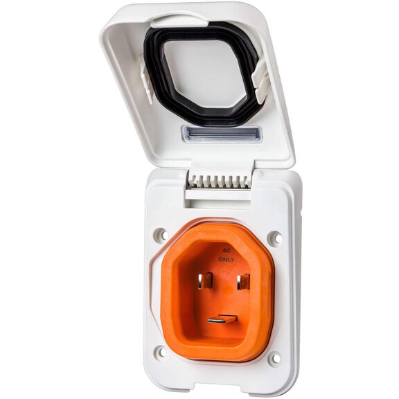 Inlet, 30A 125V, Plastic, White image number 0