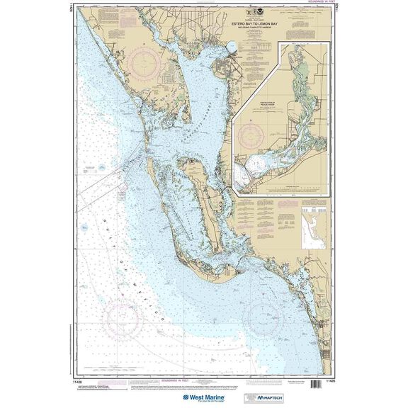 Maptech&reg; Recreational Waterproof Chart - Estero Bay to Lemon Bay, Including Charlotte Harbor, Continuation of Peace River image number 0