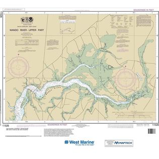 Maptech&reg; NOAA Recreational Waterproof Chart-Wando River Upper Part, 11526