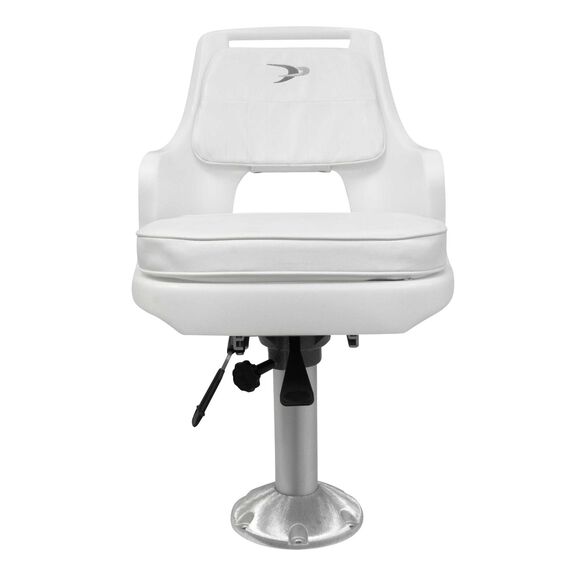 8WD015-710 Offshore Series Standard Pilot Chair, Cushions with 15" Fixed Height Pedestal and Seat Slide Mount image number 1