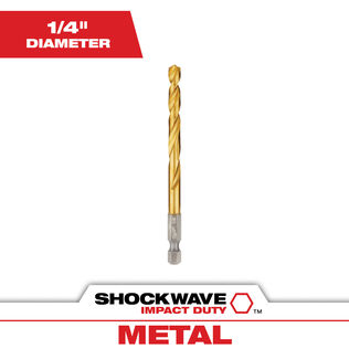 1/4" SHOCKWAVE Impact Duty RED HELIX Titanium Drill Bit