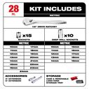 1/2" Socket Wrench Set, Metric, 28 Piece image number 1