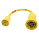 Hubbell Marine Adapter, Straight , Yellow, 50A 125V Plug to to 30A 125V Straight  Blade Connector image number 0